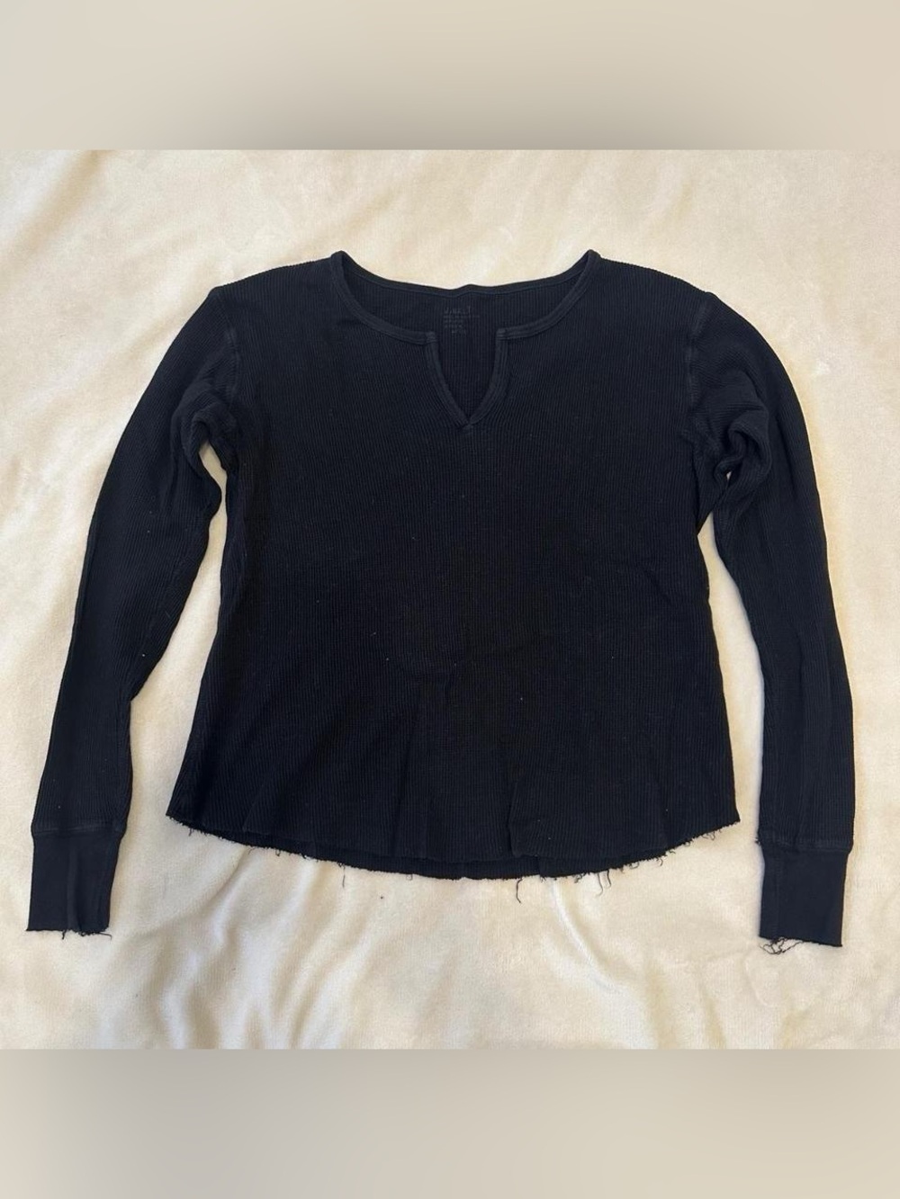 Brandy Melville Black Waffle Long Sleeve